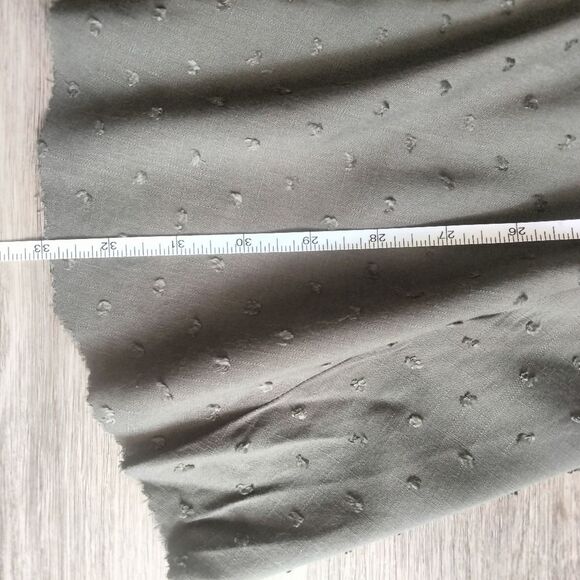 Bloomchic Lace-Trimmed Dress Short Army Green Wrap neck - Picture 9 of 10